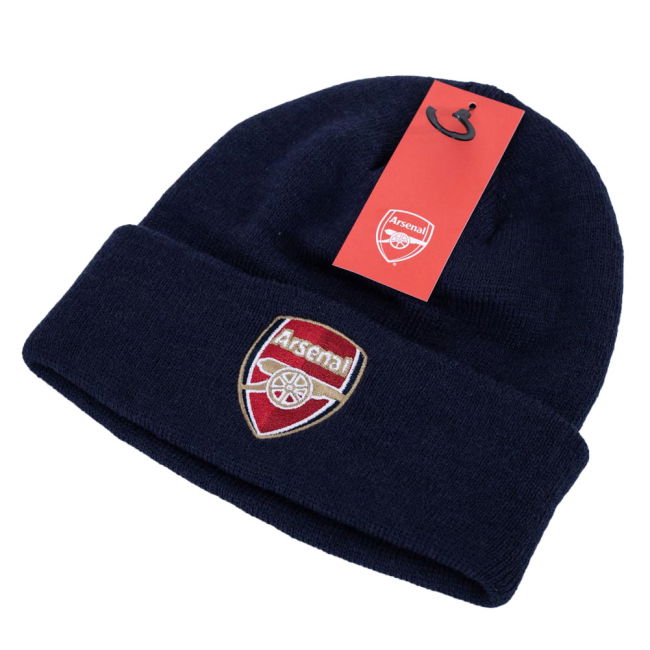 match worn Arsenal FC Navy Cuff Beanie