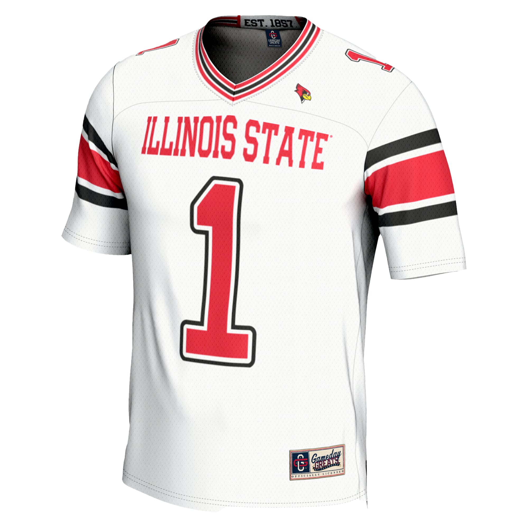 Men's #1 White Illinois State Redbirds Endzone Football Jersey