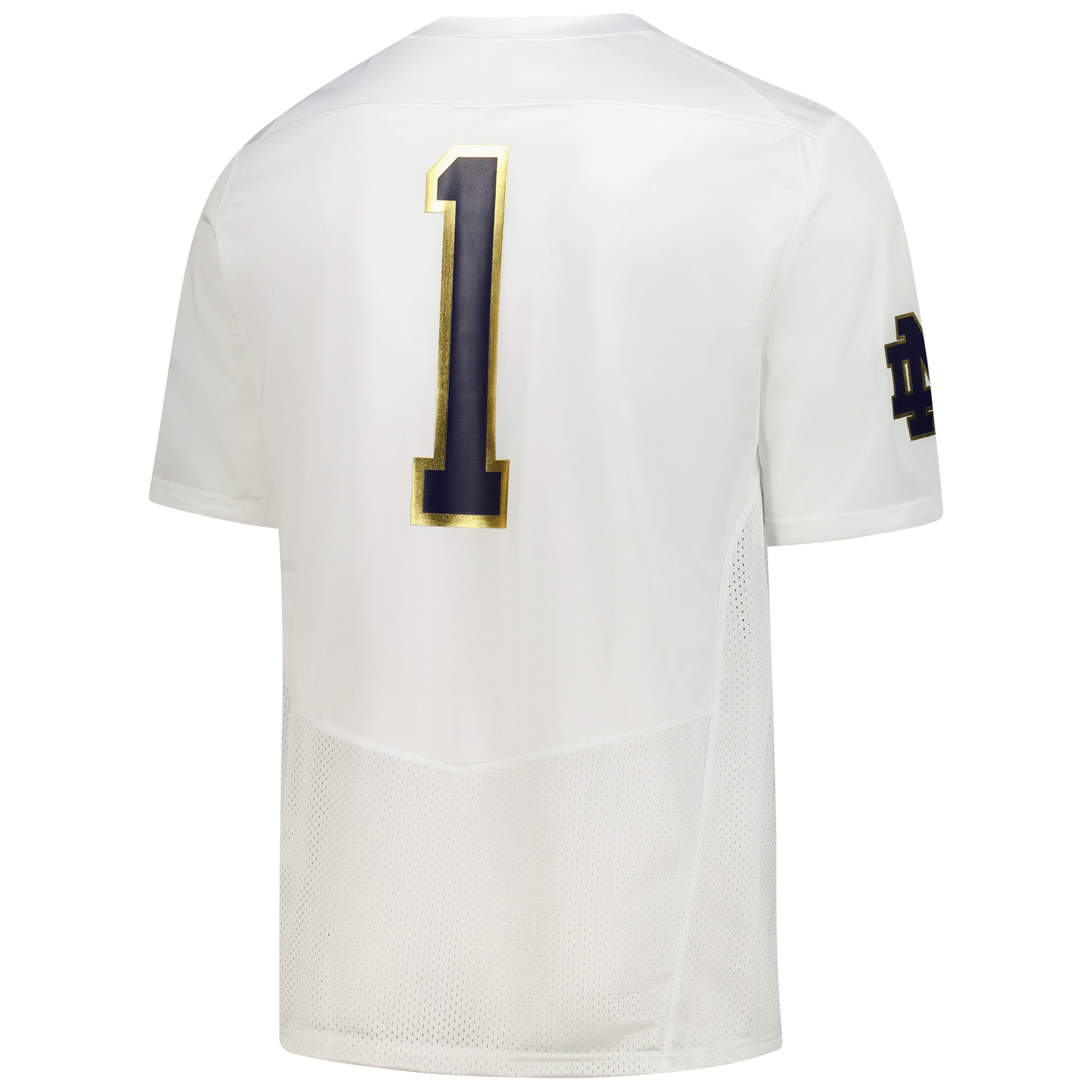 Men's White Notre Dame Fighting Irish #1 Football Jersey