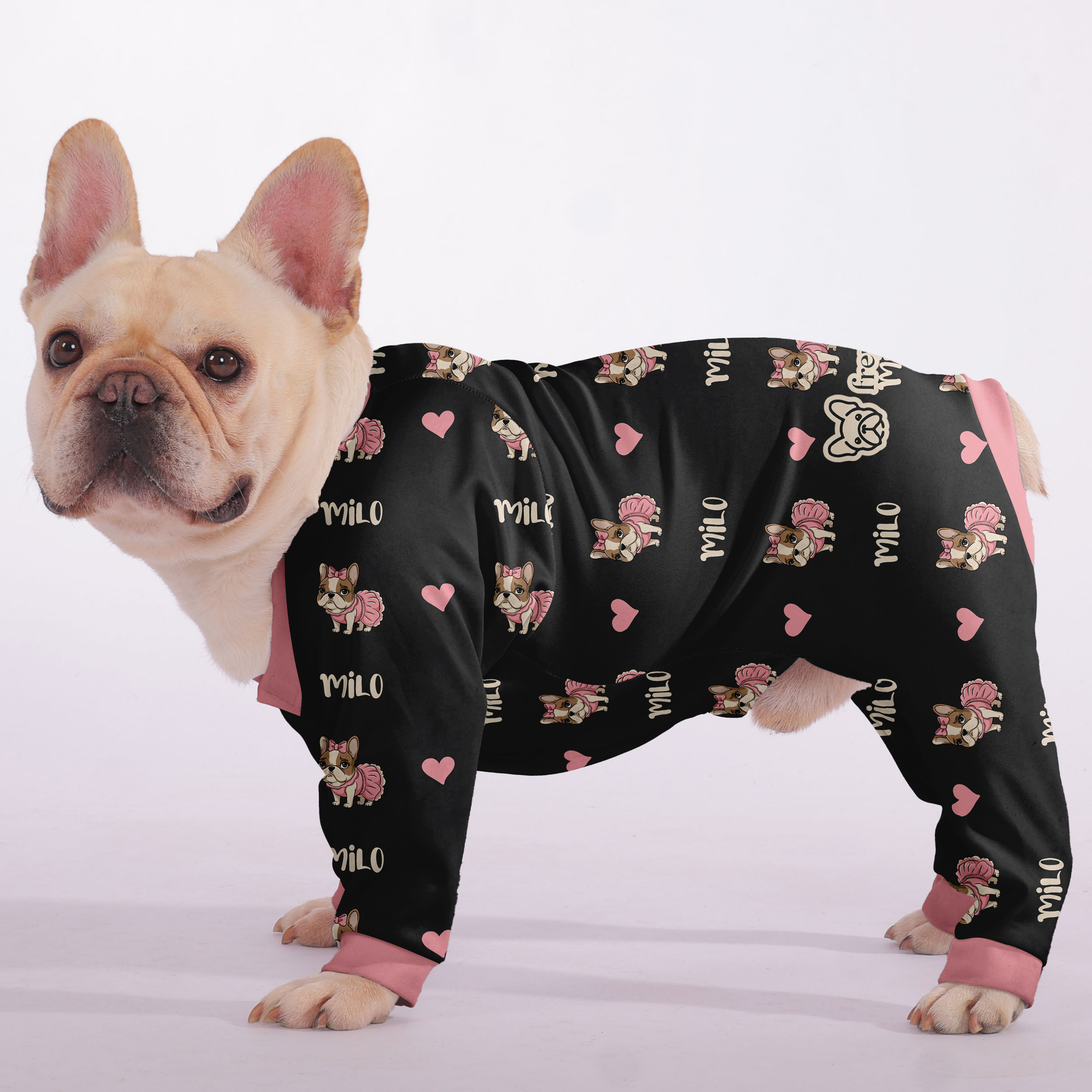 Street-Ready Cookie - Personalized French Bulldog Pajamas With French...
