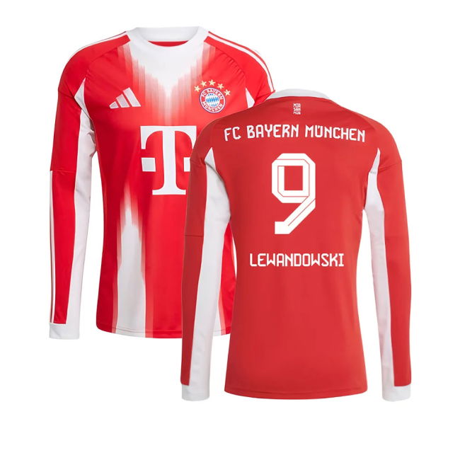 2025-2026 Home Shirt by Bayern Munich Long Sleeve (Men