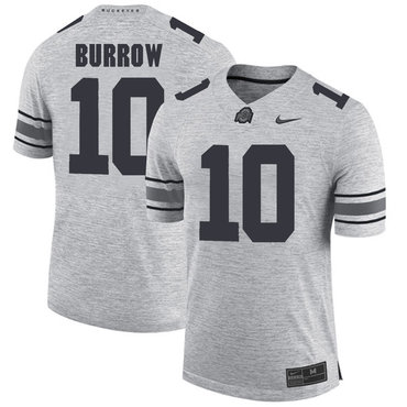 Men's Ohio St Buckeyes #10 Joe Burrow Gray 2024 breathable durabl