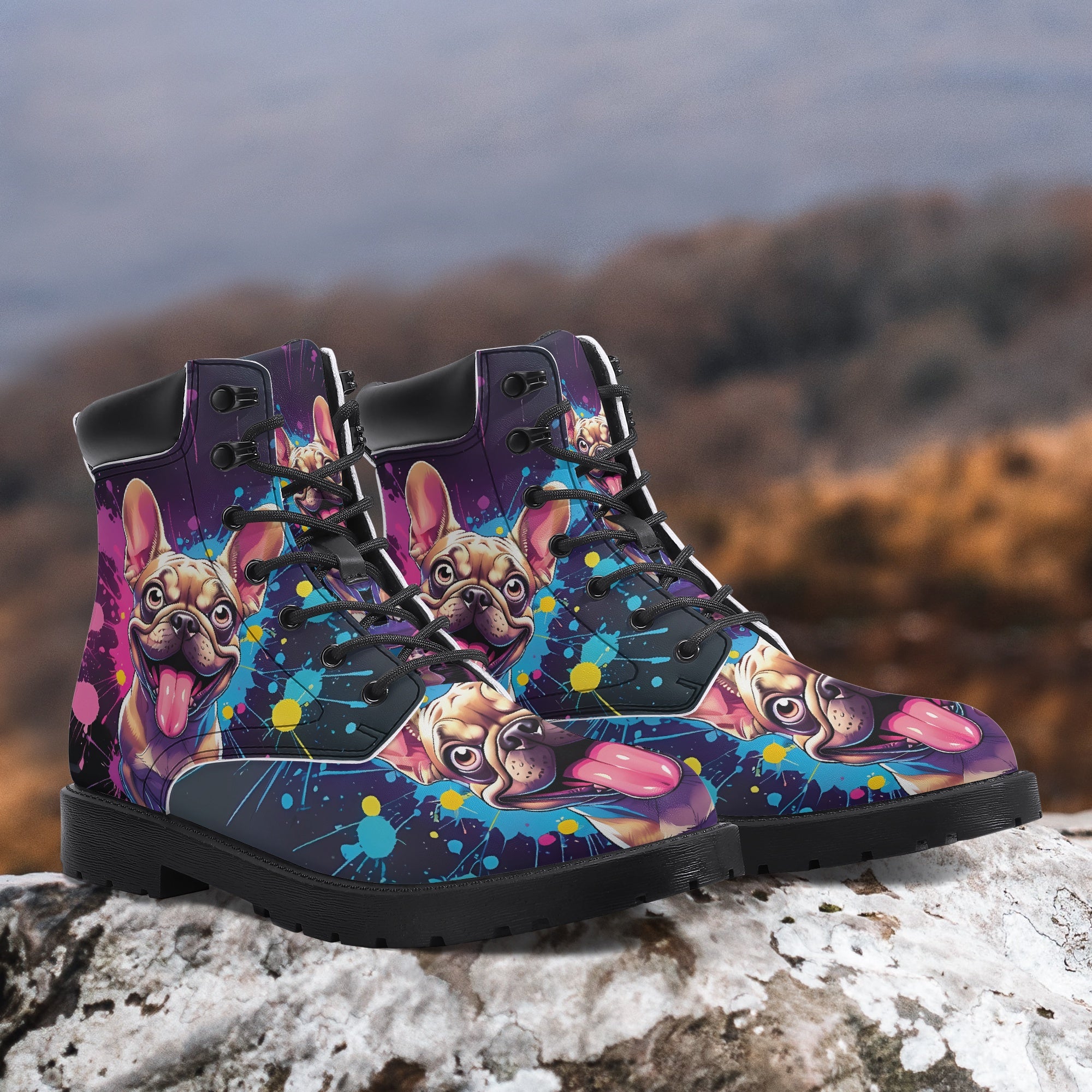 French Bulldog Lover Khloe Casual Leather Boot Perfect Gift Idea