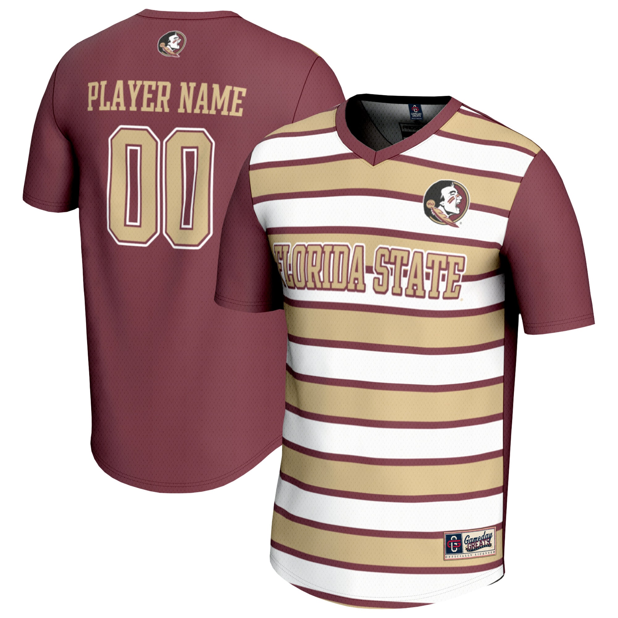 [NJP] Florida State Seminoles GameDay Greats Unisex NIL Pick-A-Player Collegiate Women's Soccer Lightweight Fashion Jersey - Garnet/Gold
