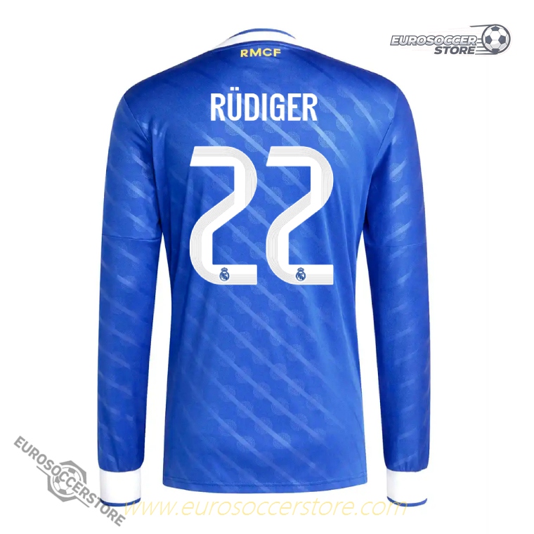 Real Madrid 25-26 Third Long Sleeve Jersey Featuring RÜDIGER 22