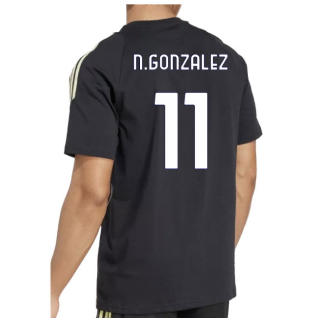 2025-2026 Juventus Training Tee (Black) (N.Gonzalez 11)