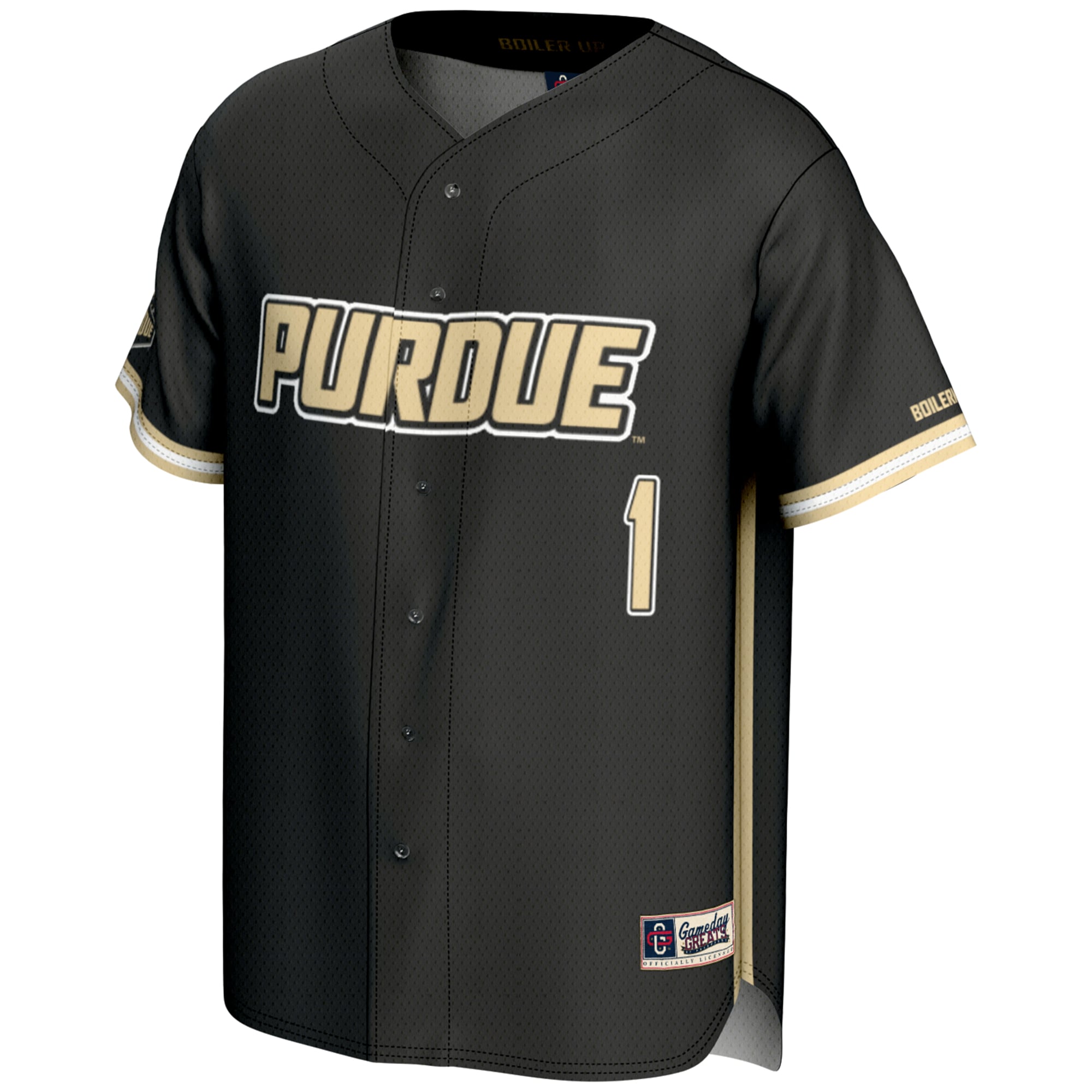 #1 Purdue Boilermakers GameDay Greats Youth Lightweight Baseball Jersey - Gold