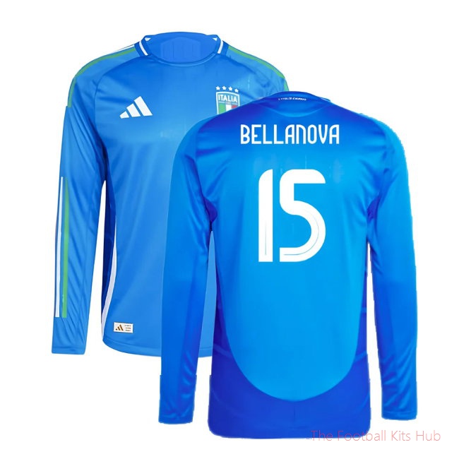 2024-2025 Italy Authentic Long Sleeve Home Shirt (BELLANOVA 15)
