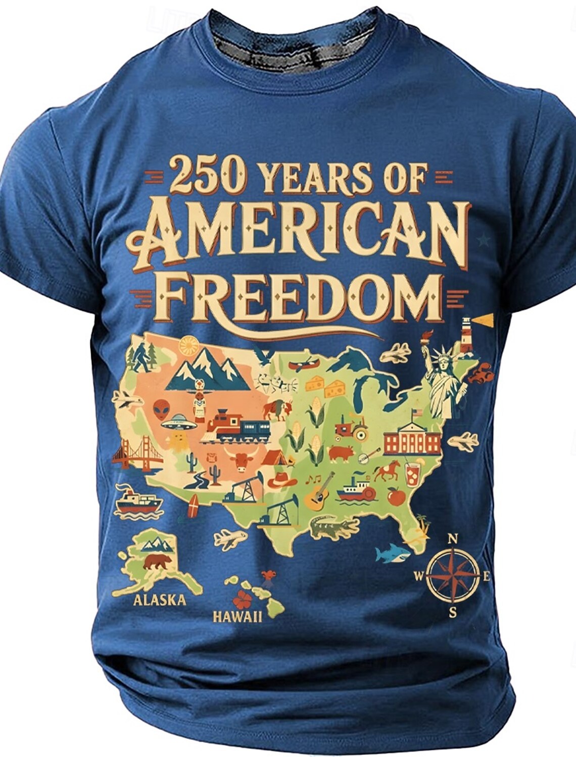 4th of July 2026 250th Memorial Day Men's 3D Print US Flag Crew Neck Short Sleeve T-Shirt Daily Street