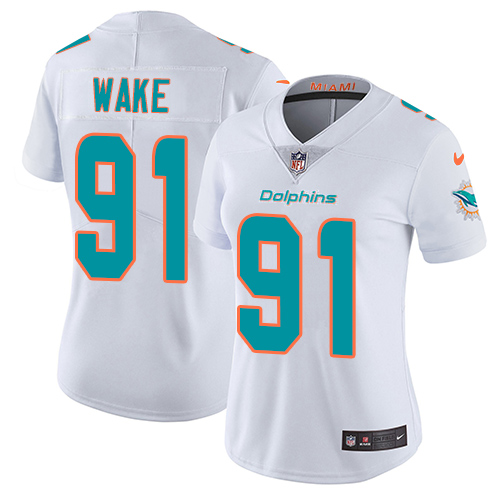 Official NFL Miami Dolphins #91 Cameron Wake White Limited Jersey