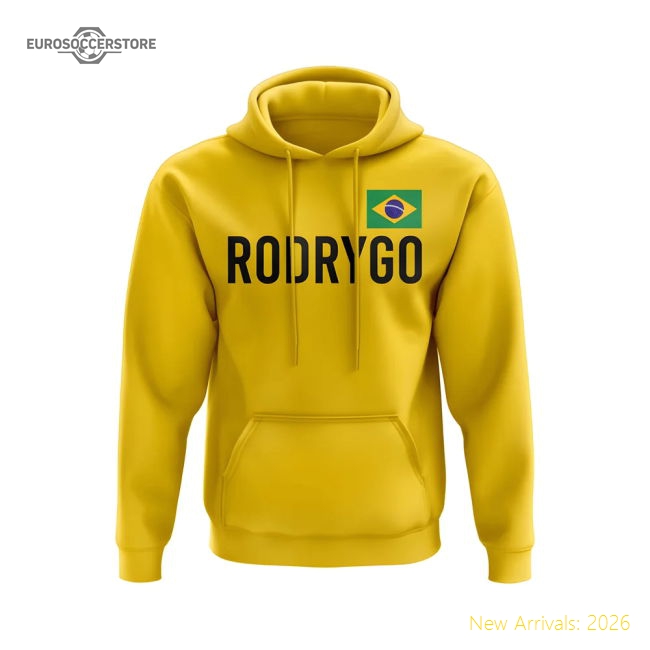 Rodrygo Vibrant Yellow Brazil National Teams Name Hoody Xsb (3-4 Years)