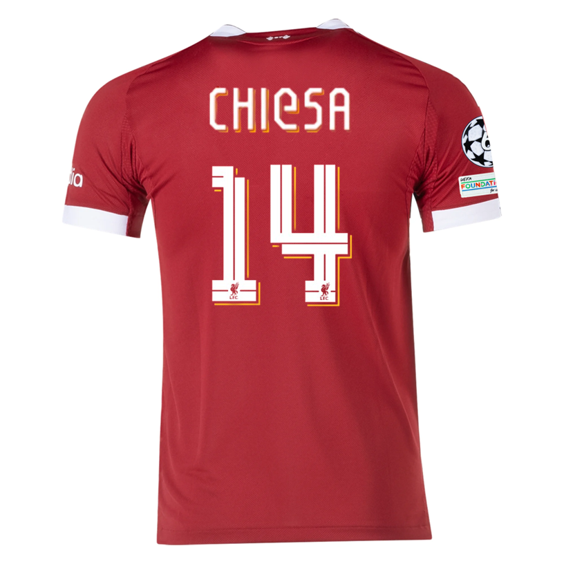 Liverpool Chiesa 2025-2026 UCL Home Jersey – Authentic Shirt