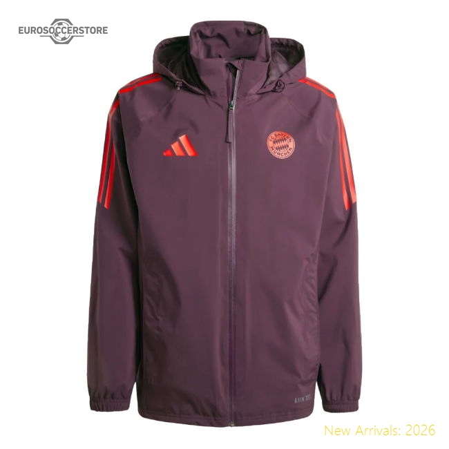 2024-2025 Bayern Munchen Rain Jacket (Shadow Maroon) Fan Edition