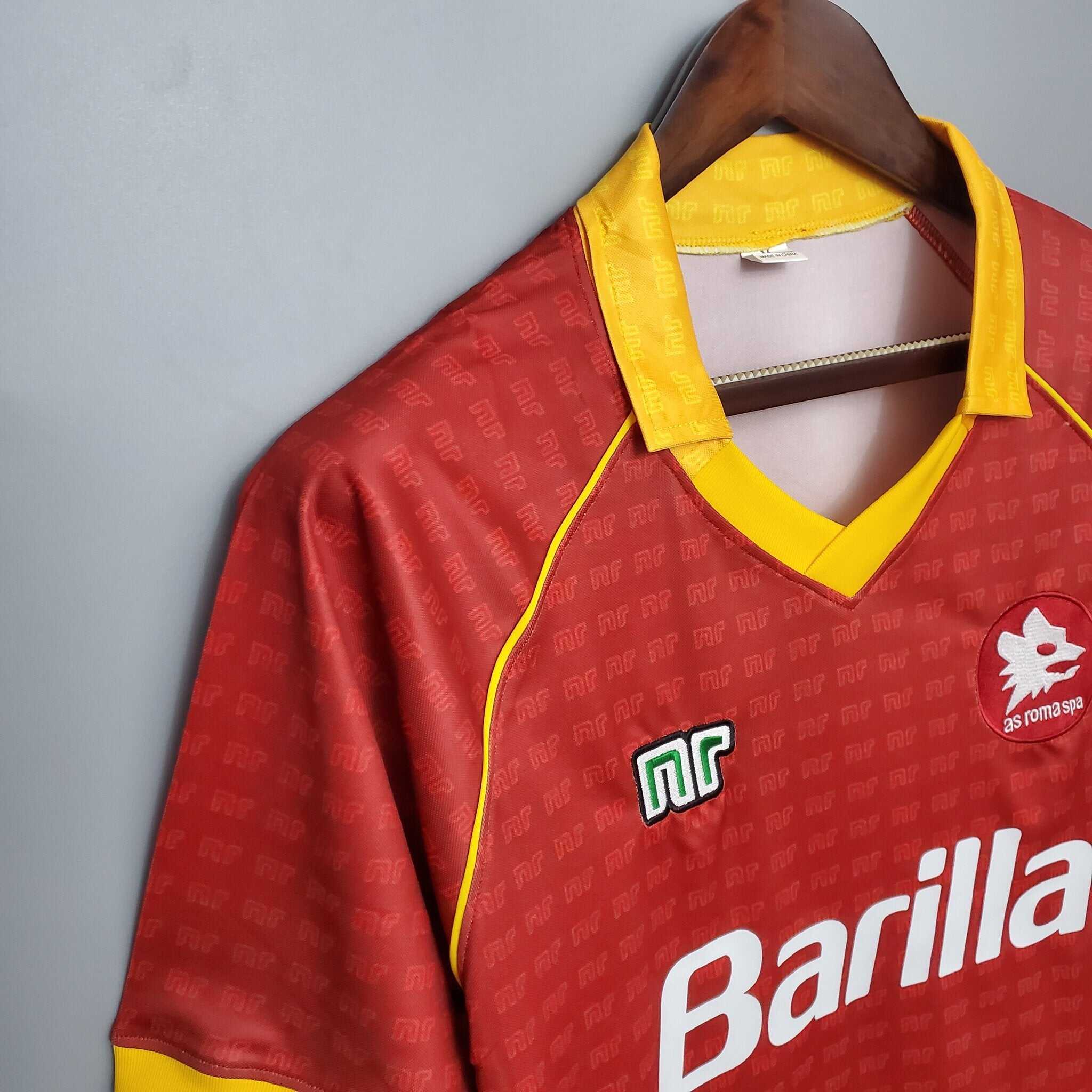Cheap 1990-1991 AS Roma Home retro kit
