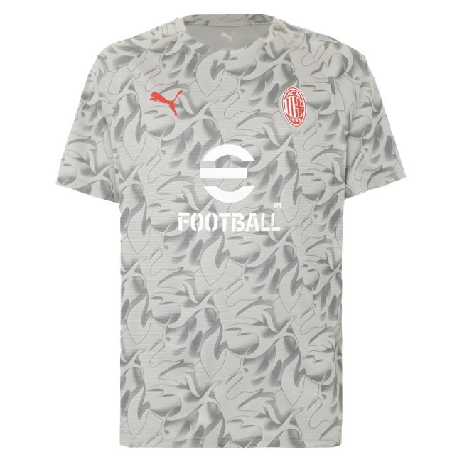 2025-2026 AC Milan Warm Up Jersey (Smokey Gray) (Gimenez 7)