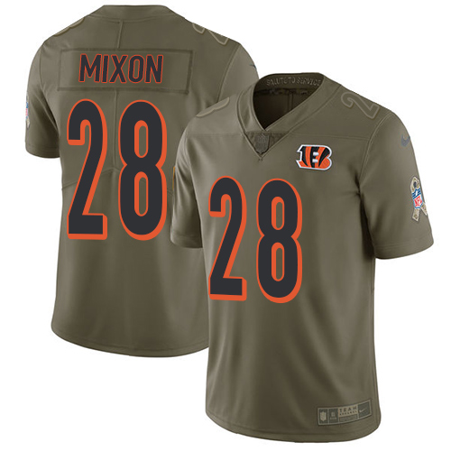 NFL CIN Bengals Joe Mixon #28 Limited Team Color Authentic Jersey