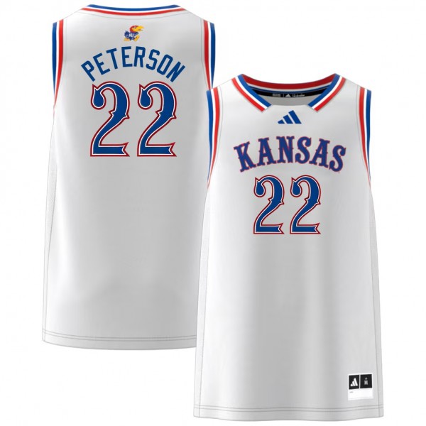 Men Kansas Jayhawks #22 Darryn Peterson White Stitch Jerseys