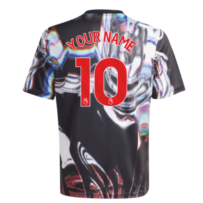 2025-2026 Man Utd Pre Match Shirt Black - Kids Your Name