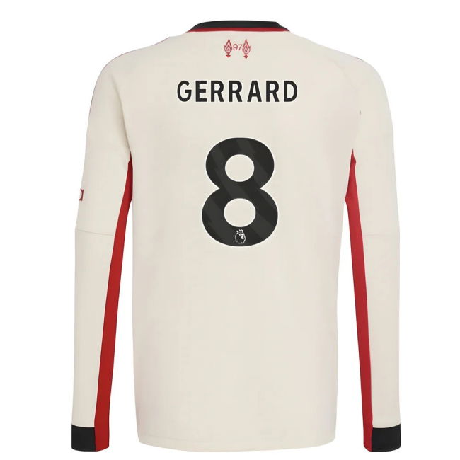2025-20 Liverpool Away Soccer Shirt Gerrard #8 L S Kids