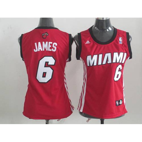Red MIA LeBron James #6 Game-Used Style Jersey NBA Fan Apparel
