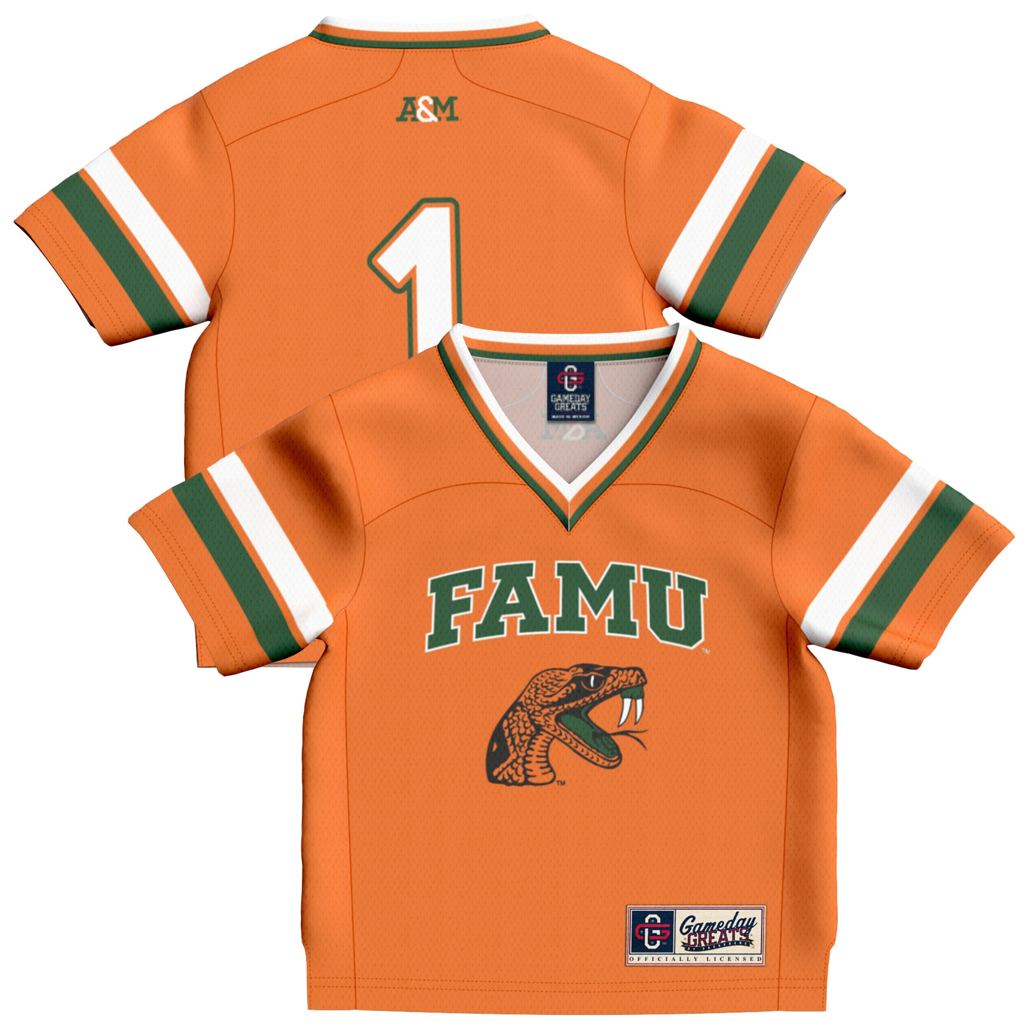#1 Florida A&M Rattlers GameDay Greats Infant Collegiate Football Fashion 2026 Season Football Jersey - Orange