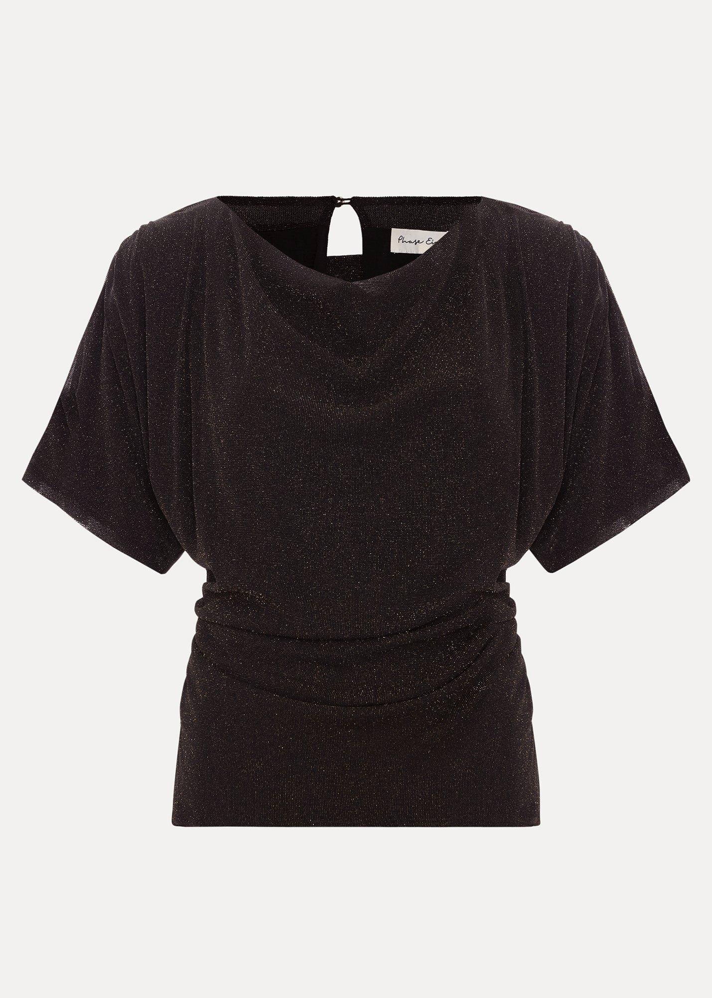 Martha Gold Shimmer Draped Top