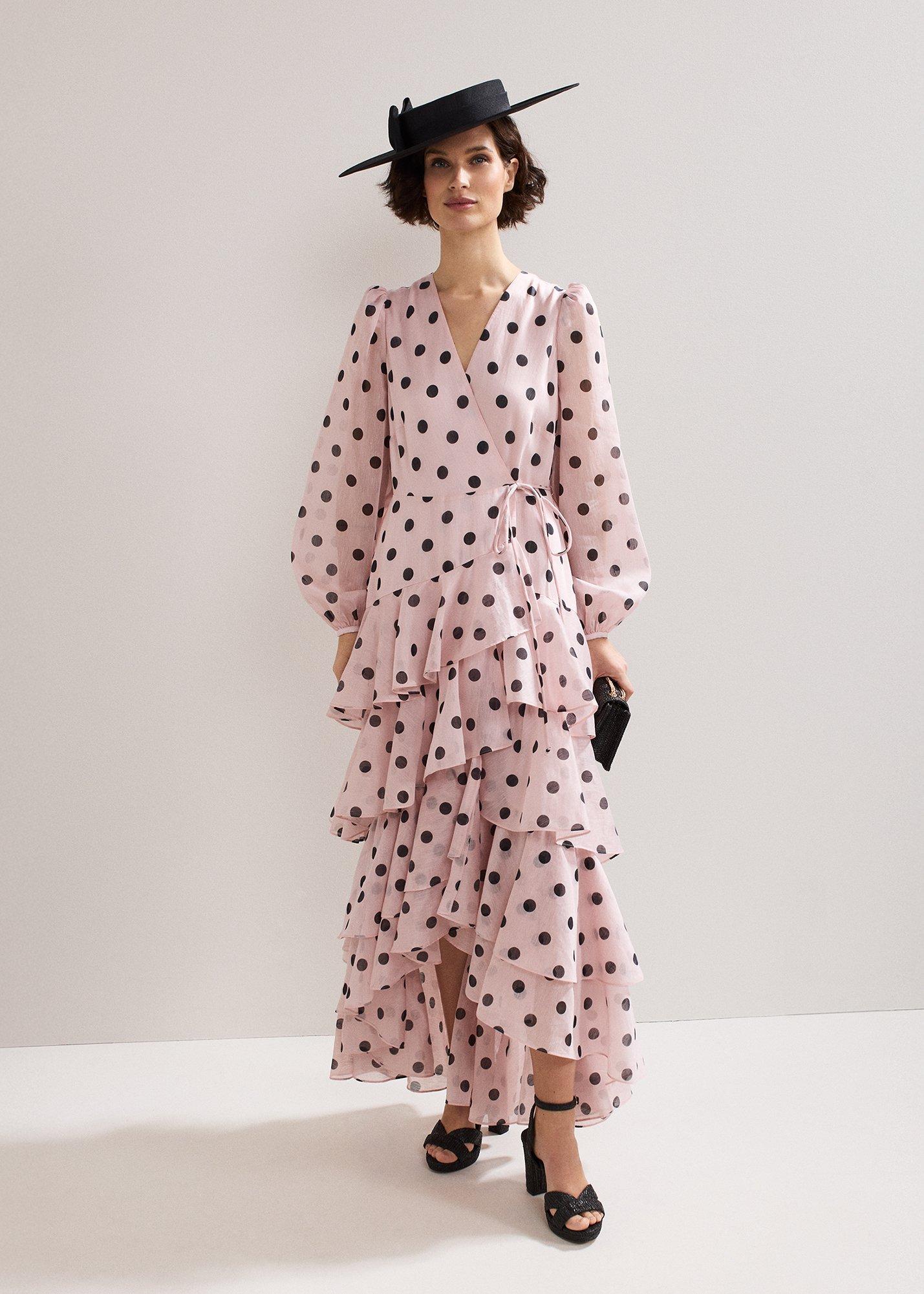 Simone Spot Ruffle Maxi Dress