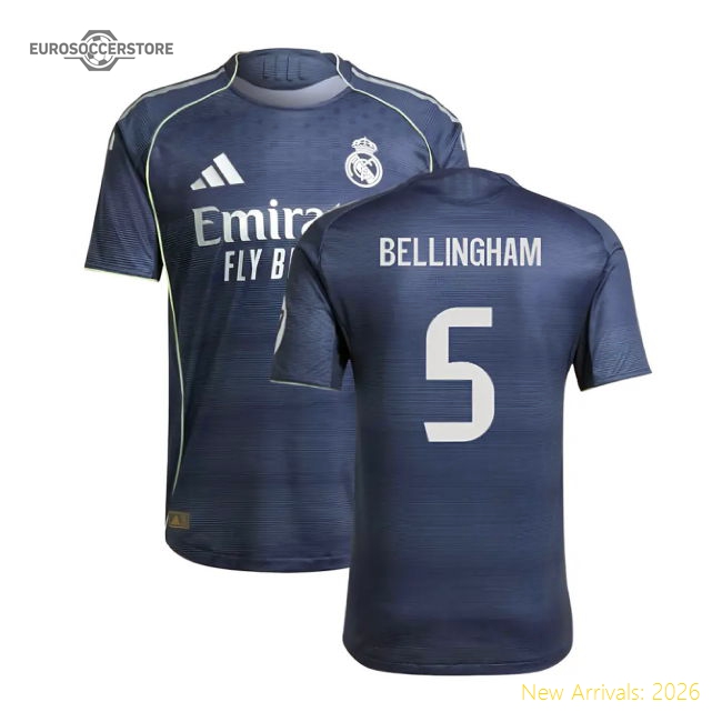 Performance 2025-2026 Real Madrid Authentic Away Shirt (Bellingham 5)