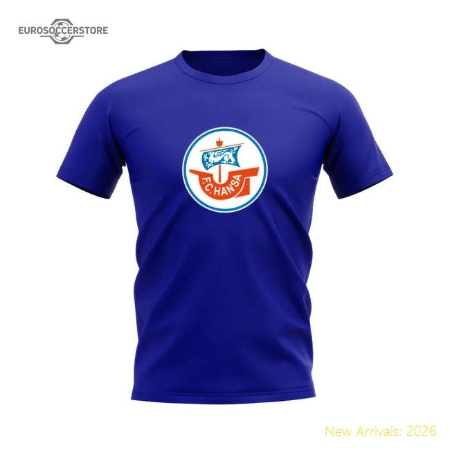 Trending Premium Hansa Rostock Badge T-Shirt (Royal Blue)