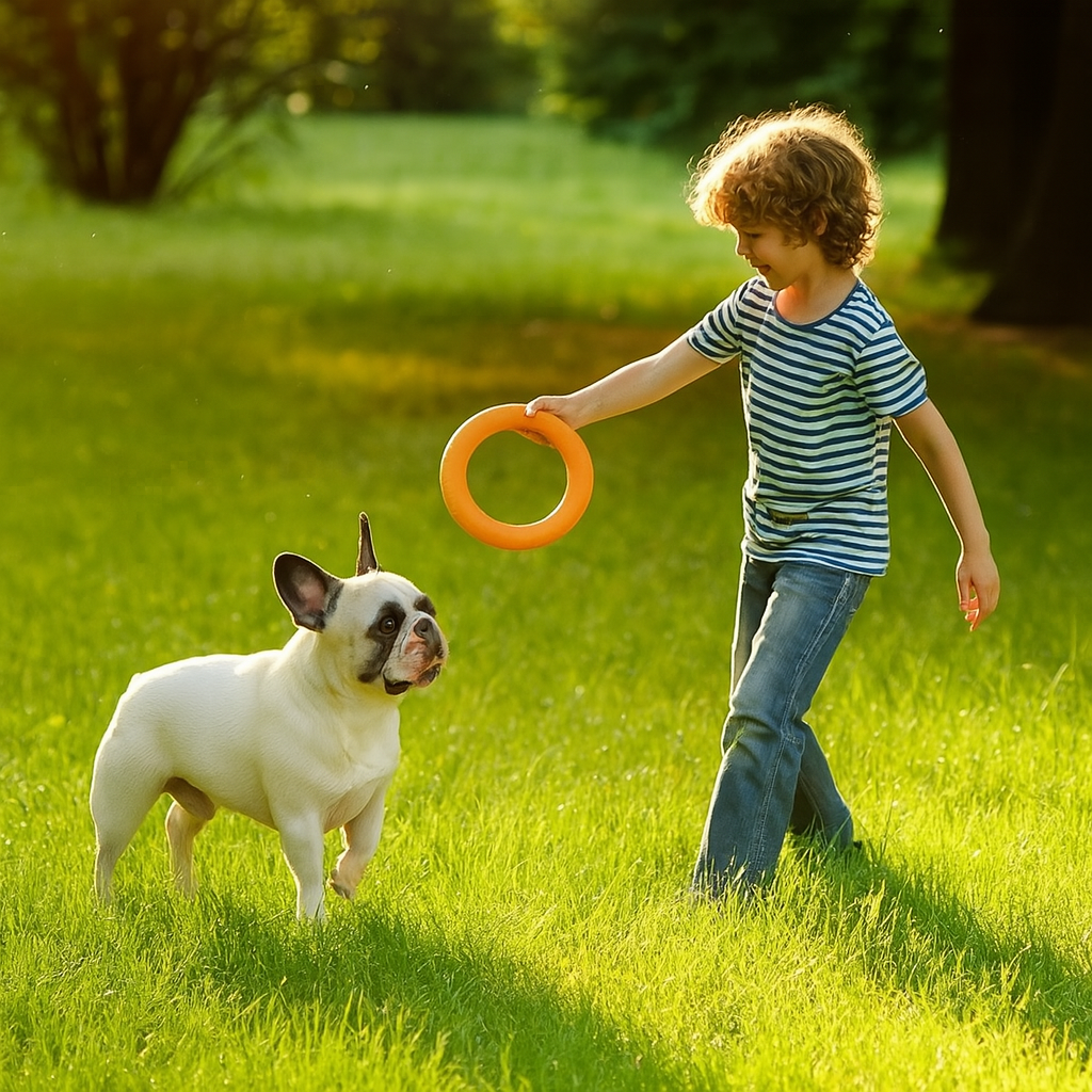 Flyringo - Safe Frenchie Ring Toy – Flying Disk Chew Toys Indoor Use