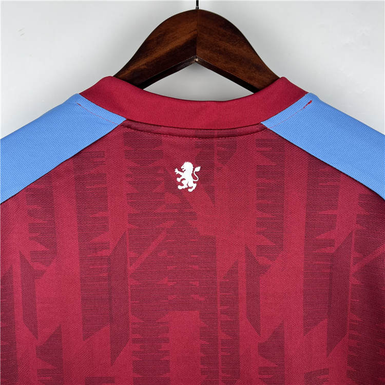 Lightweight Aston Villa 2324 Home Soccer Jersey Red Football Shirt