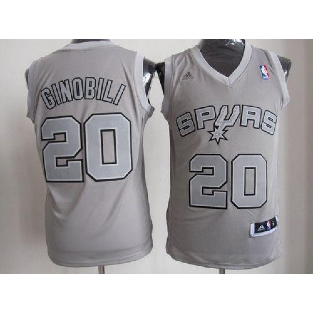 Spurs #20 Manu Ginobili Grey Big Color Fashion Stitched NBA Jersey