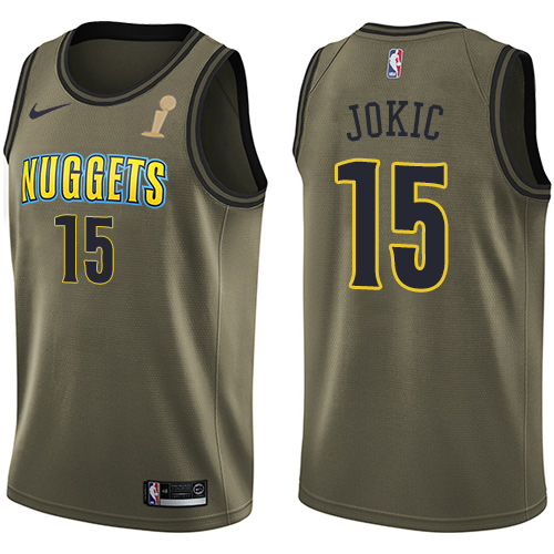 Nuggets #15 Nikola Jokic Top-Grade 2023 Finals NBA Jersey - Green