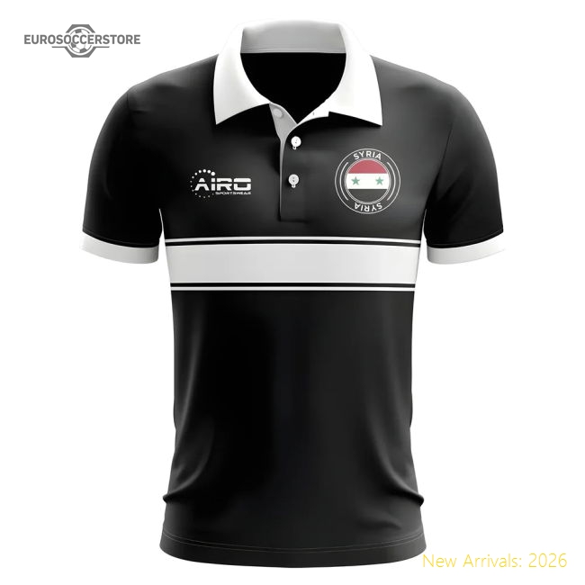 High-quality Syria Concept Stripe Polo Shirt (black) - Match Quality