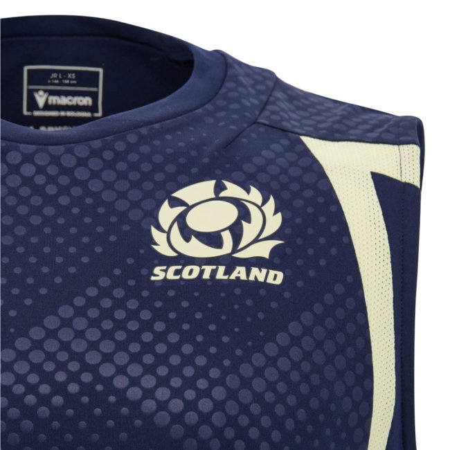 2026-2027 Scotland Rugby Poly Sleeveless Shirt (Navy) - Kids