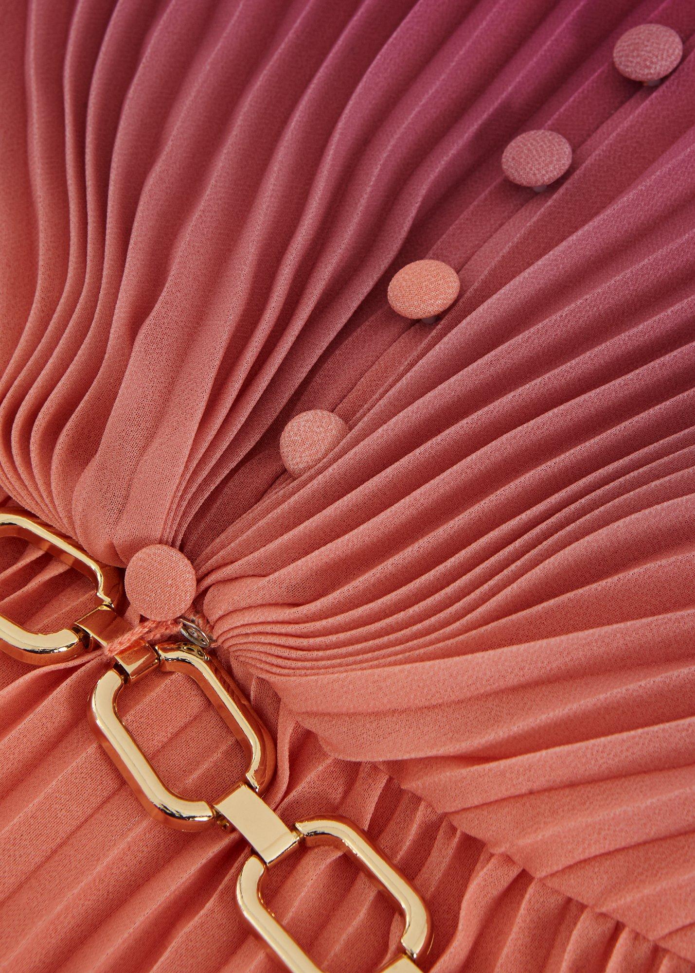 Mira Ombre Button Detail Pleat Dress