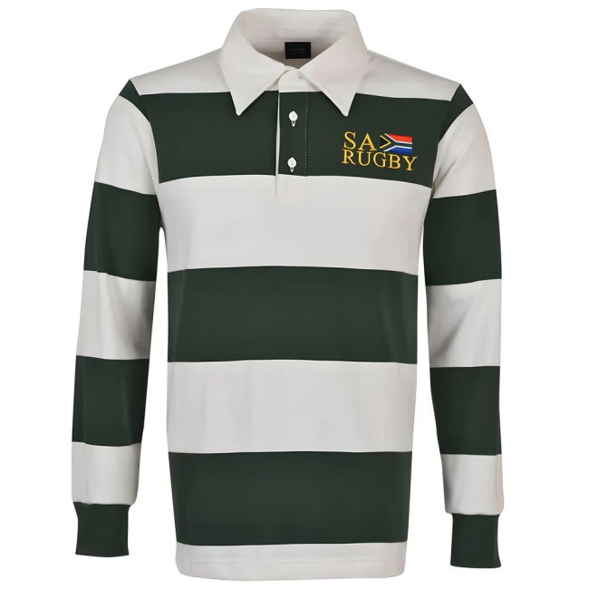 Exclusive-Design Fan-Favorite South Africa Hooped Rugby Shirt