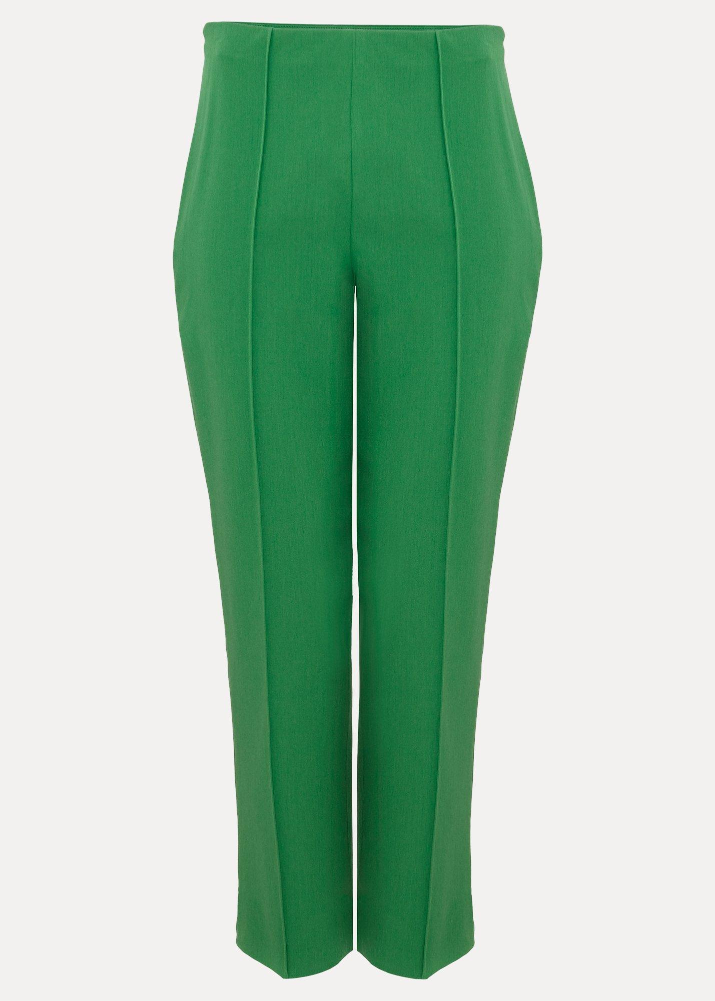 Miah Green Cropped Slim Trousers