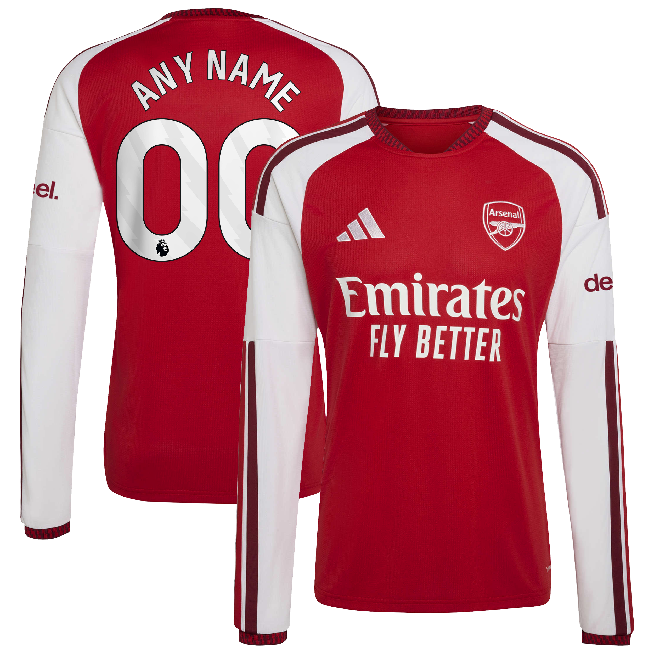 [LK] Arsenal 2026/27 Home Replica Custom Long Sleeve Jersey - Red