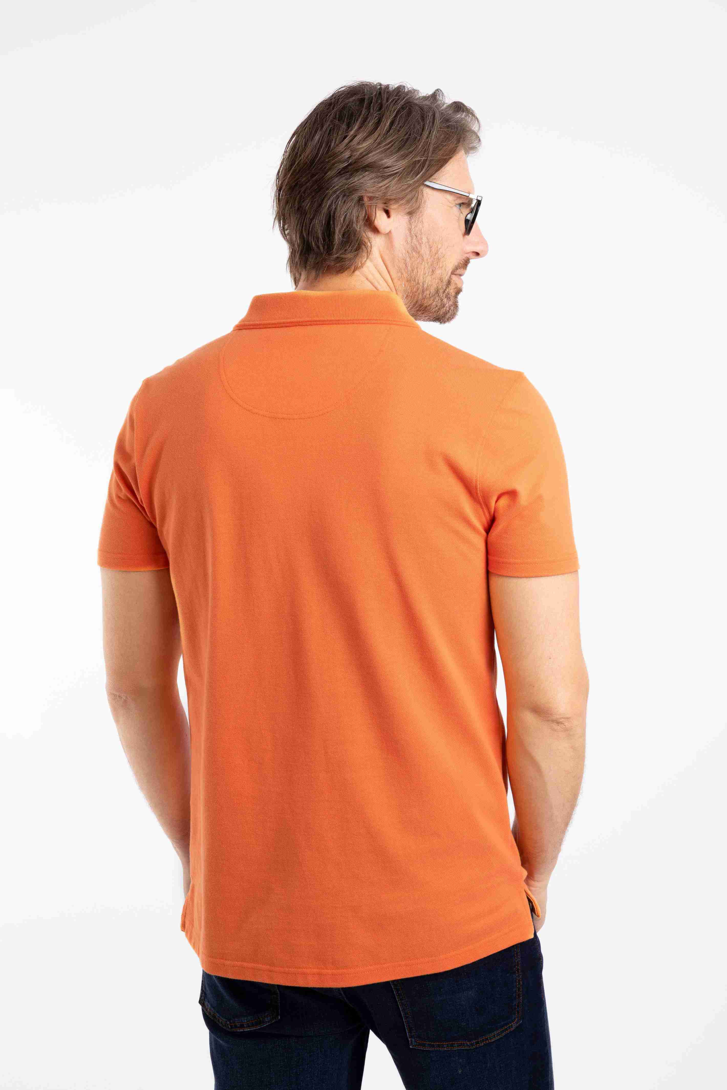 Miles Pique Polo Shirt Pumpkin