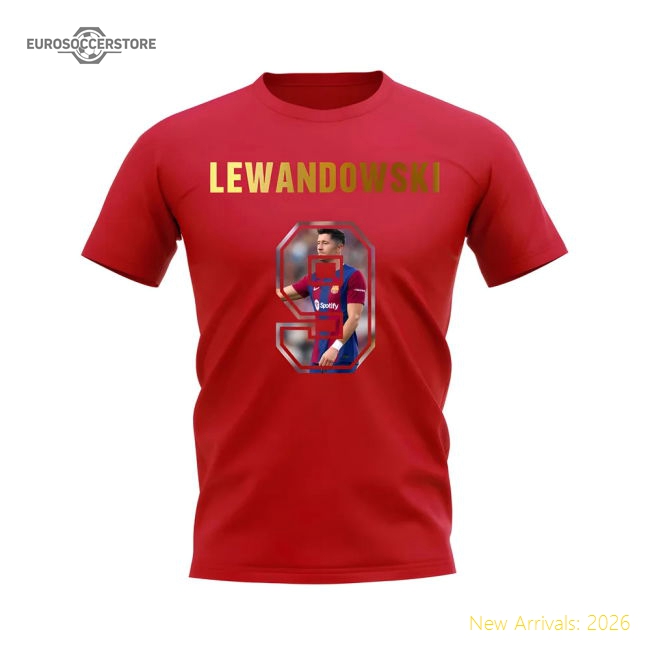High-quality Robert Lewandowski Name And Number Blaugrana T-shirt (