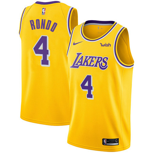 Nike Lakers Gold Angeles Lakers #4 Jersey - Great Value Quality