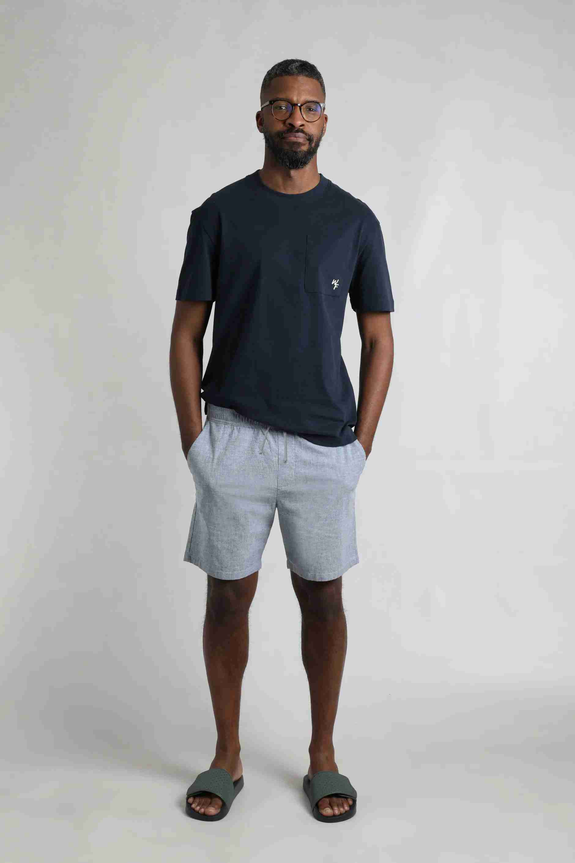 Winchester Relaxed Linen Rich Shorts Denim