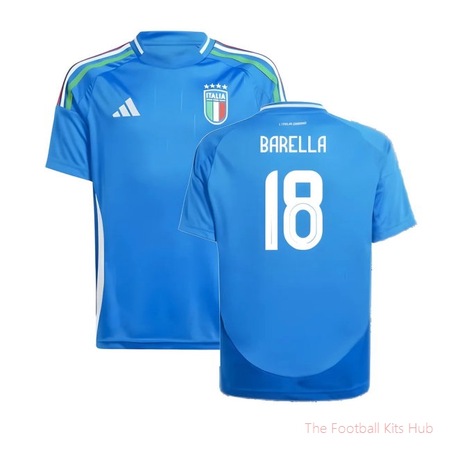 2024-2025 Italy Home Shirt (Kids) (BARELLA 18)
