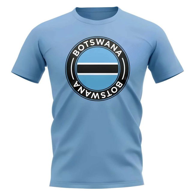 Premium-Quality Top-Tier Botswana Football Badge T-Shirt (Sky)