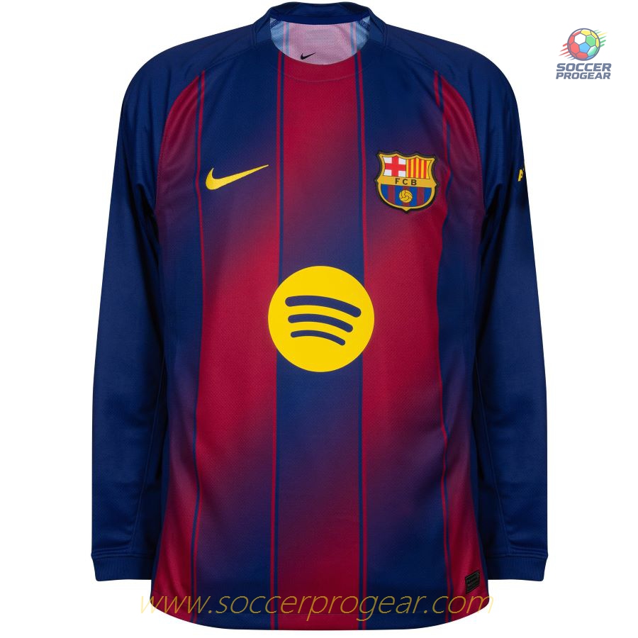 Barca Home Football Team Jersey 2025-2026 Season Lamine Yamal Long-Sleeve