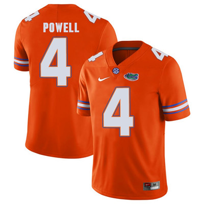 away jersey Men's None Brandon Powell #4 Orange 2024 Football Jersey