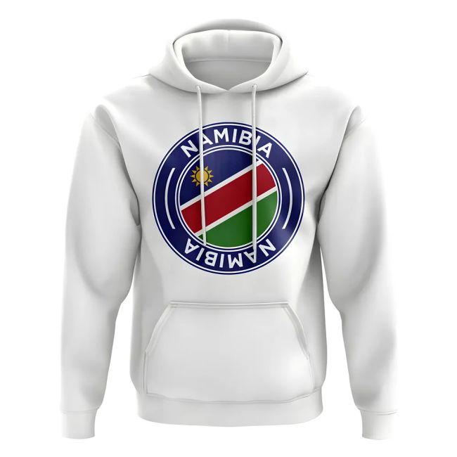 World-Class Premium-Quality Namibia Football Badge Hoodie (White)