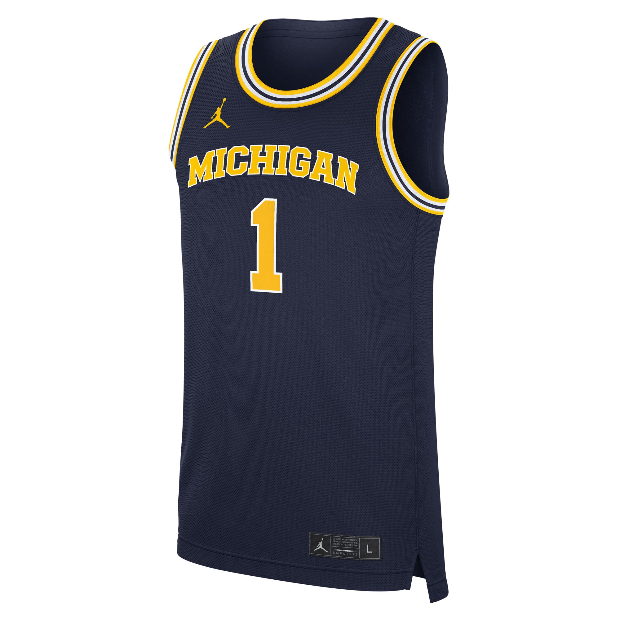 Michigan Wolverines Jordan Brand Road Replica Basketball Jersey - Navy