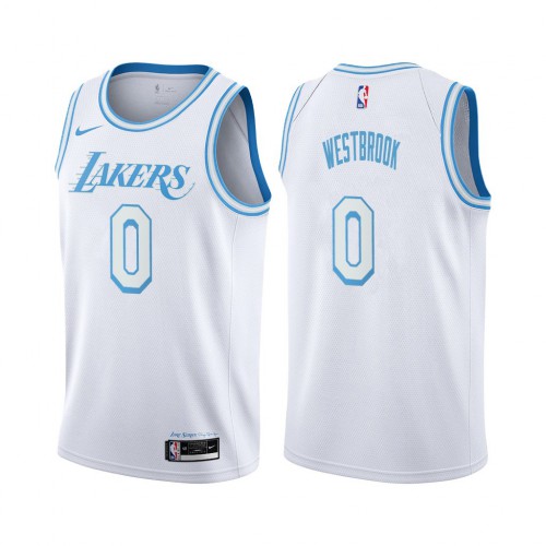 Nike Lakers White Russell Westbrook #0 Jersey - Game Day Wear